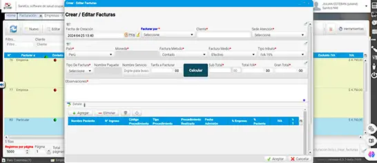 Módulo Contrataciones Gestión de facturas